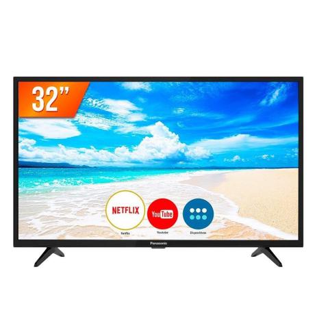 Smart TV LED 32" Panasonic TC-32FS500B HD com Wi-Fi, 2 USB, 2 HDMI e 60Hz