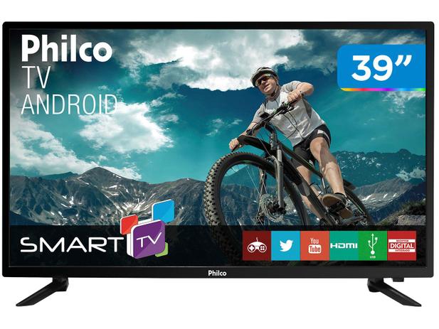 Smart TV LED 39” Philco PTV39N86SA Android Wi-Fi - Conversor Digital 2 HDMI 2 USB Menor preço em Smart TV LED 39” Philco PTV39N86SA Android Wi-Fi - Conversor Digital 2 HDMI 2 USB