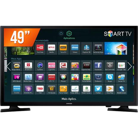 Smart TV LED 49 Full HD Samsung UN49J5200AGXZD 2 HDMI 1 USB Wi-Fi Integrado Conversor Digital Menor preço em Smart TV LED 49 Full HD Samsung UN49J5200AGXZD 2 HDMI 1 USB Wi-Fi Integrado Conversor Digital
