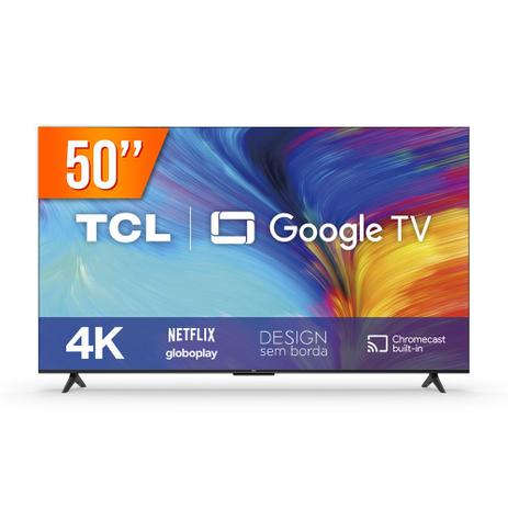 Smart TV LED 50″ Google TV UHD 4K TCL 50P635 com Comando de Voz HDR 3 HDMI 1 USB Wi-Fi Bluetooth
