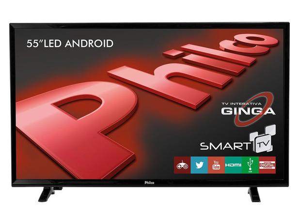 Smart TV LED 55” Philco Backlight D-LED - PH55E20DSGWA Conversor Digital 2 USB 3 HDMI Menor preço em Smart TV LED 55” Philco Backlight D-LED - PH55E20DSGWA Conversor Digital 2 USB 3 HDMI