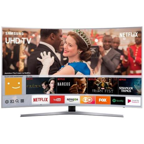 Smart TV LED 55" Samsung UN55MU6500 Tela Curva 4K Ultra HD HDR com Wi-Fi 2 USB 3 HDMI e 120Hz