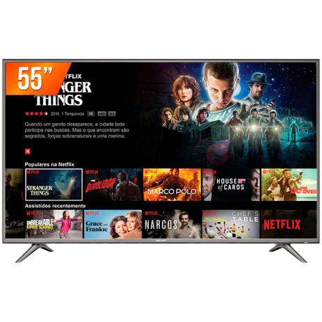 Smart TV LED 55” Ultra HD 4K Semp 55SK6200 3 HDMI 2 USB Wi-Fi Menor preço em Smart TV LED 55” Ultra HD 4K Semp 55SK6200 3 HDMI 2 USB Wi-Fi