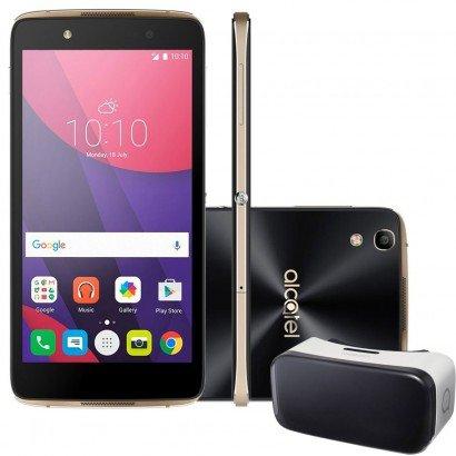 Smartphone Alcatel Idol 4 6055B Preto com Dourado, Tela 5.2, 4G+WiFi, Android 6.0, 13MP, 16GB + Óculos VR Menor preço em Smartphone Alcatel Idol 4 6055B Preto com Dourado, Tela 5.2, 4G+WiFi, Android 6.0, 13MP, 16GB + Óculos VR