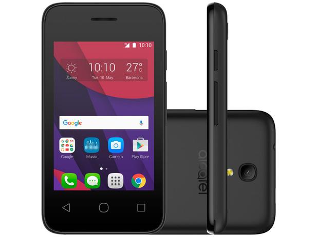 Smartphone Alcatel PIXI4 3,5 4GB Preto Dual Chip - 3G Câm. 5MP Tela 3,5” Proc. Dual Core