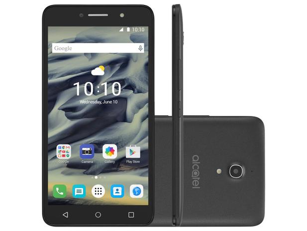 Smartphone Alcatel PIXI4 6 8GB Preto Dual Chip 3G - Câm. 13MP + Selfie 8MP Flash Tela 6” Quad Core