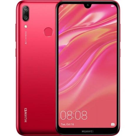 Smartphone Huawei Y7 2019 3GB Ram Tela 6.26 32GB Camera Dupla 13+2MP - Vermelho Menor preço em Smartphone Huawei Y7 2019 3GB Ram Tela 6.26 32GB Camera Dupla 13+2MP - Vermelho