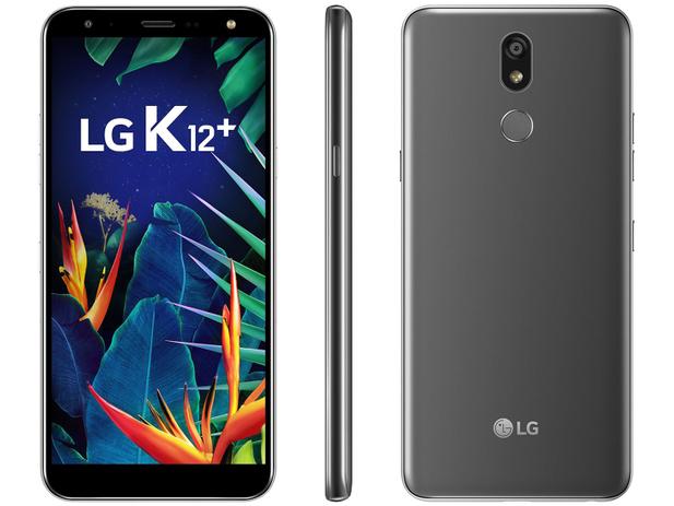 Smartphone LG K12+ 32GB Platinum 4G 3GB RAM - 5,7” Câm. 16MP Selfie 8MP Inteligência Artificial