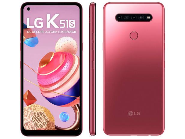 Smartphone LG K51S 64GB Vermelho 4G Octa-Core 3GB RAM 6,55” Câm. Quádrupla + Selfie 13MP