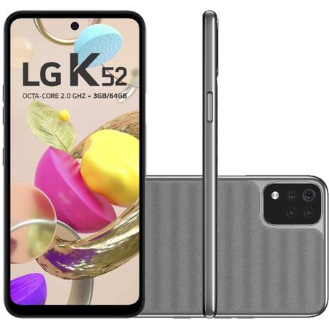 Smartphone LG K52 Android 10.0 Tela 6.59" Octa-Core 64GB Câmera Quádrupla 13MP+5MP+2MP+2MP - Cinza Menor preço em Smartphone LG K52 Android 10.0 Tela 6.59" Octa-Core 64GB Câmera Quádrupla 13MP+5MP+2MP+2MP - Cinza