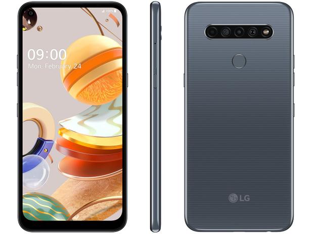 Smartphone LG K61 128GB Titânio 4G Octa-Core - 4GB RAM 6,53” Câm. Quádrupla + Selfie 16MP