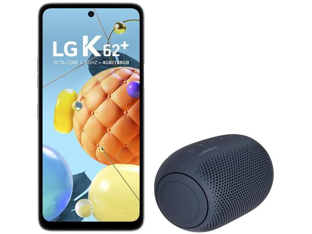 Smartphone LG K62+ 128GB Branco 4G Octa-Core - 4GB RAM 6,59” + Caixa de Som LG XBoom Go Menor preço em Smartphone LG K62+ 128GB Branco 4G Octa-Core - 4GB RAM 6,59” + Caixa de Som LG XBoom Go