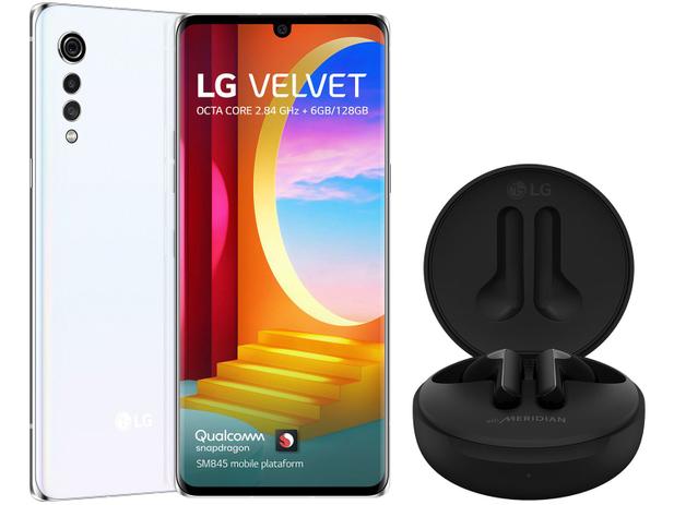 Smartphone LG Velvet 128GB + Fone de ouvido Tone Free