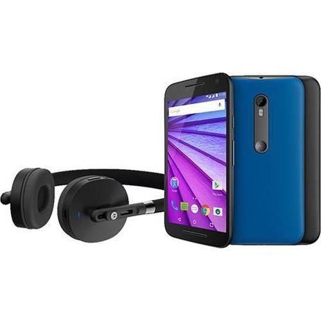 Smartphone Moto G (3ª Geração) Edição Especial Music Dual Chip Android 5.1 Tela 5" 16GB 4G Câmera 13MP + Fone Sem Fio Bluetooth - Preto - Motorola