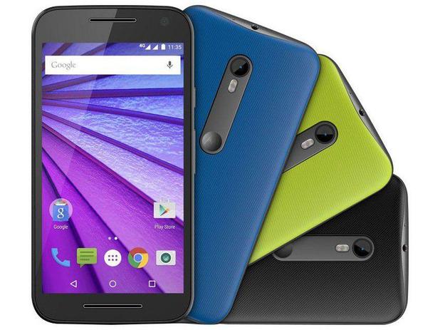 Smartphone Motorola Moto G 3ª Geração Colors HDTV - 16GB Preto Dual Chip 4G Câm. 13MP + Selfie 5MP