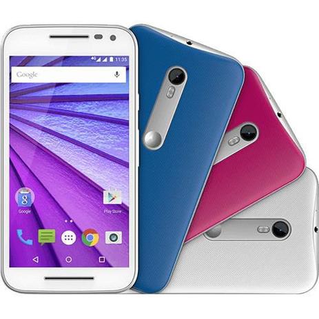 Smartphone Motorola Moto G 3ª Geração Colors HDTV, Dual Chip, Android 5.1, Tela 5", 16GB, 4G, Câmera 13MP, Processador Quad Core, Branco