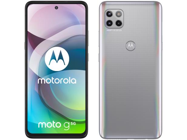 Smartphone Motorola Moto G 5G 128GB Prata Prisma Octa-Core 6GB RAM 6,7” Câm. Tripla + Selfie 16MP