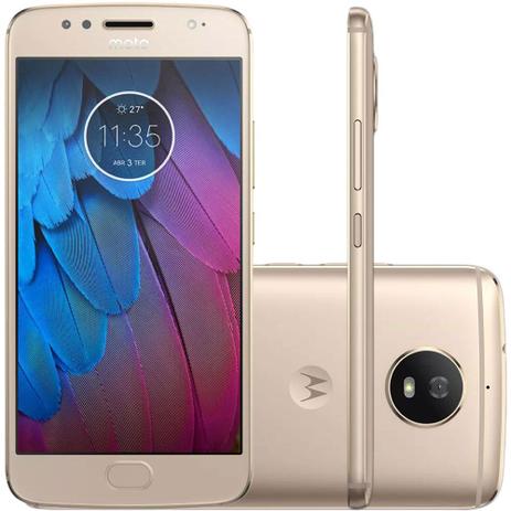 Smartphone Motorola Moto G 5S 32Gb Dual Chip 4G 5.2'' Câmera 16Mp e Frontal 5Mp Android 7.1 Ouro