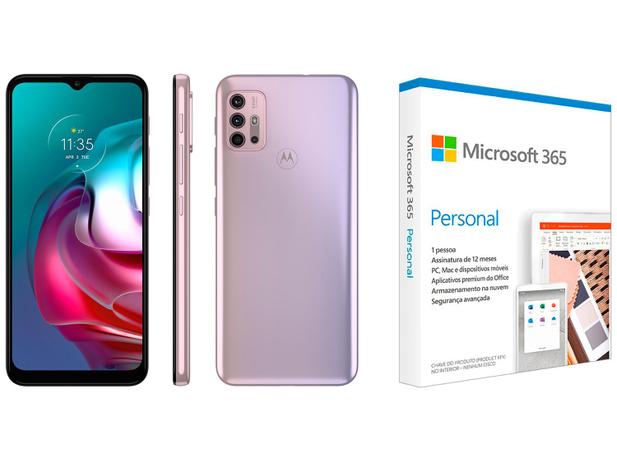 Smartphone Motorola Moto G30 128GB White Lilac 4G - 4GB RAM + Microsoft 365 Personal 1TB OneDrive Menor preço em Smartphone Motorola Moto G30 128GB White Lilac 4G - 4GB RAM + Microsoft 365 Personal 1TB OneDrive