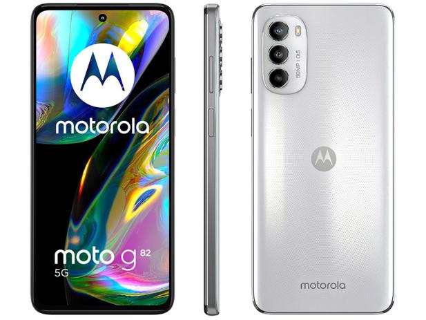 Smartphone Motorola Moto G82 128GB Branco 5G – Octa-Core 6GB RAM 6,6” Câm. Tripla + Selfie 16MP