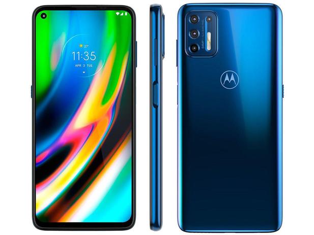 Smartphone Motorola Moto G9 Plus 128GB Azul Indigo - OctaCore 4GB RAM 6,8”  Câm. Quádrupla+Selfie 16M - Moto G9 - Magazine Luiza