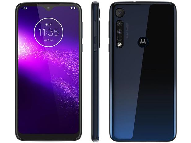 Smartphone Motorola One Macro 64GB Azul Espacial - 4G 4GB RAM Tela 6,2” Câm. Tripla + Câm. Selfie 8MP