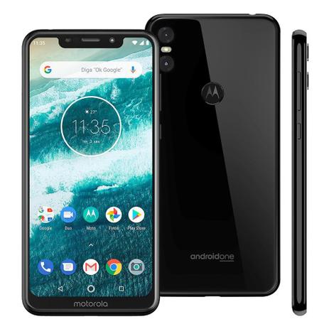 Smartphone Motorola One XT1941-3 64GB Tela 5.9 Dual Traseira 13+5MP - Preto Menor preço em Smartphone Motorola One XT1941-3 64GB Tela 5.9 Dual Traseira 13+5MP - Preto