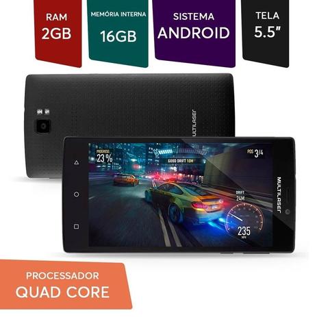 Menor preço em Smartphone Ms60f 4g 2gb Ram 16gb Android Tela 5,5 Dual Preto - Multilaser