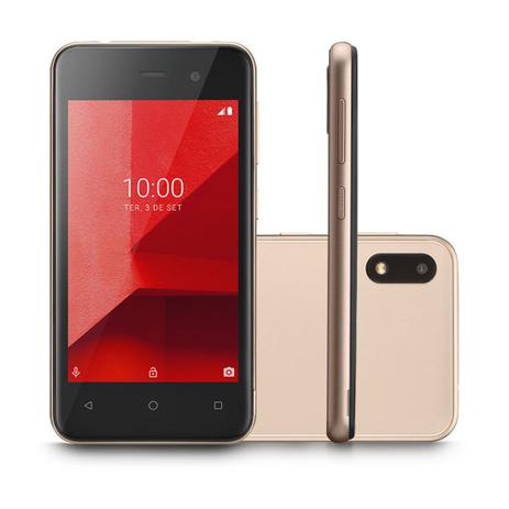 Menor preço em Smartphone Multilaser E Lite P9127 3G Dourado 32GB Tela 4.0” Câmera 5MP Android 8.1
