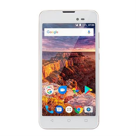 Smartphone Multilaser NB707 MS50L Android 7.0 Quad Core 3G 8Gb 5Pol Branco/Dourado Menor preço em Smartphone Multilaser NB707 MS50L Android 7.0 Quad Core 3G 8Gb 5Pol Branco/Dourado