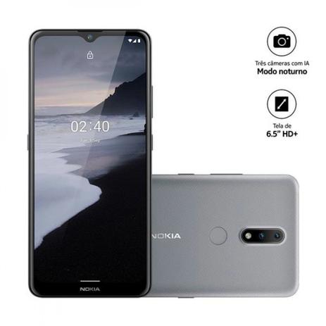 Smartphone Nokia 2.4 Cinza 6,5HD+ 64GB, 3GB RAM Android Câm.Traseira 13+2MP – NK015