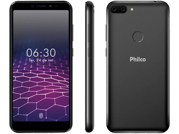Smartphone Philco PCS01 64GB Preto 4G Octa-Core - 4GB RAM Tela 5,45” Câm. Dupla + Selfie 5MP