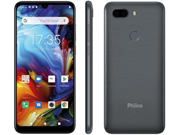 Smartphone Philco PCS02SG HIT MAX 128GB Space Grey – 4G 4GB RAM Tela 6” Câm. Dupla + Selfie 8MP