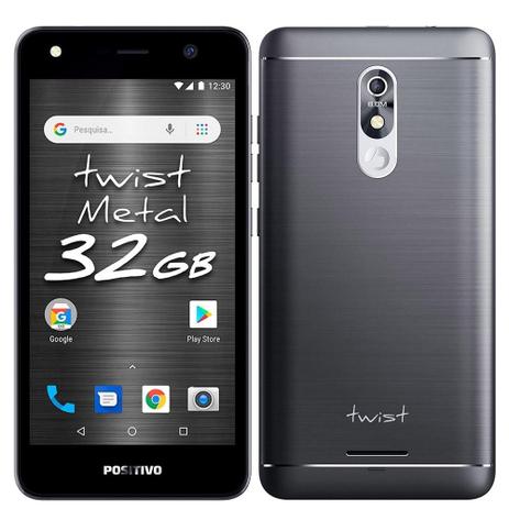 Smartphone Positivo Twist Metal, Dual Chip, Cinza, Tela 5.2”, 3G+WiFi, Android 8.0, 8MB, 32GB Menor preço em Smartphone Positivo Twist Metal, Dual Chip, Cinza, Tela 5.2”, 3G+WiFi, Android 8.0, 8MB, 32GB