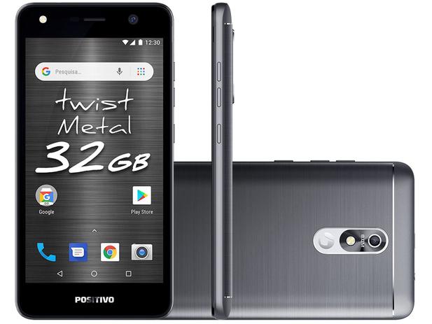 Smartphone Positivo Twist Metal S531 32GB Cinza 3G - Quad Core 1GB RAM Tela 5,2” Câm. 8MP + Selfie 8MP Menor preço em Smartphone Positivo Twist Metal S531 32GB Cinza 3G - Quad Core 1GB RAM Tela 5,2” Câm. 8MP + Selfie 8MP