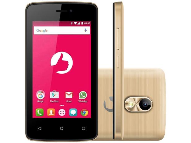 Smartphone Positivo Twist Mini S430 8GB Dourado - Dual Chip 3G Câm. 8MP Tela 4” Desbl.