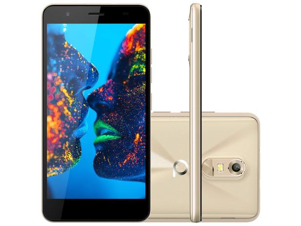 Smartphone Quantum Müv 16GB Mirage Gold - Dual Chip 4G Câm. 13MP + Selfie 8MP Tela 5,5” HD