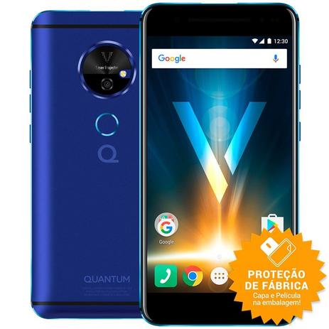 Smartphone Quantum V 64GB Octa-Core 4G Dual SIM Android7.0 13MP 5.5” Projetor Laser - Azul Menor preço em Smartphone Quantum V 64GB Octa-Core 4G Dual SIM Android7.0 13MP 5.5” Projetor Laser - Azul