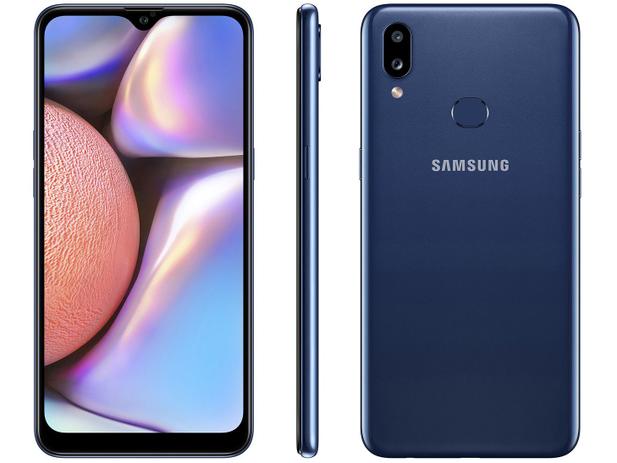 Smartphone Samsung Galaxy A10s 32GB Azul 4G - Octa-Core 2GB RAM 6,2” Câm. Dupla + Selfie 8MP