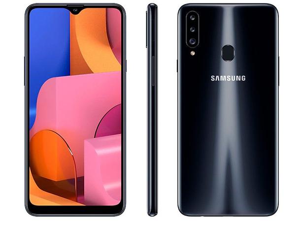 Smartphone Samsung Galaxy A20s 32GB Preto 4G - 3GB RAM Tela 6,5” Câm.  Tripla + Câm. Selfie 8MP - Galaxy A20 - Magazine Luiza
