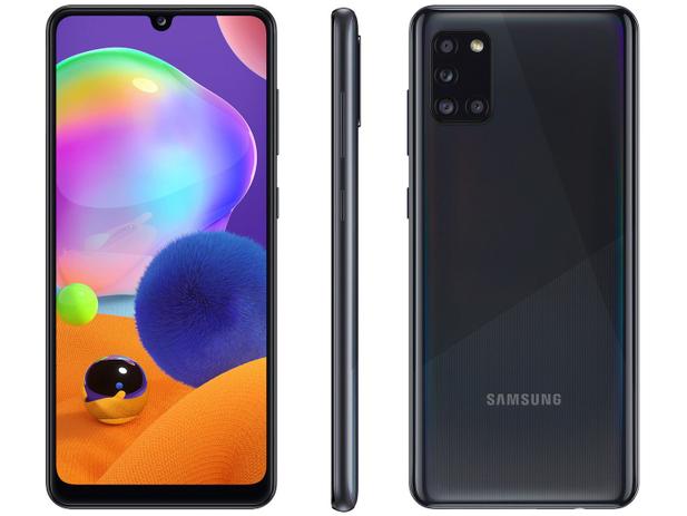 Smartphone Samsung Galaxy A31 128GB Preto 4G - Octa-Core 4GB RAM Tela 6,4”  Câm.Quádrupla + Selfie - Galaxy A31 - Magazine Luiza