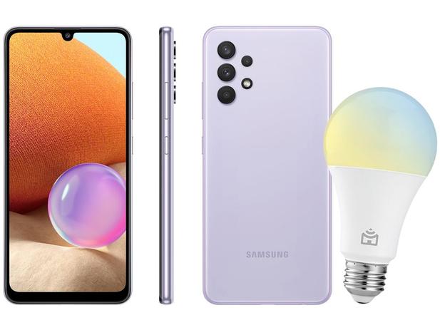 Smartphone Samsung Galaxy A32 128GB Violeta 4G - 4GB RAM + Lâmpada Inteligente LED Wi-Fi 9W Menor preço em Smartphone Samsung Galaxy A32 128GB Violeta 4G - 4GB RAM + Lâmpada Inteligente LED Wi-Fi 9W