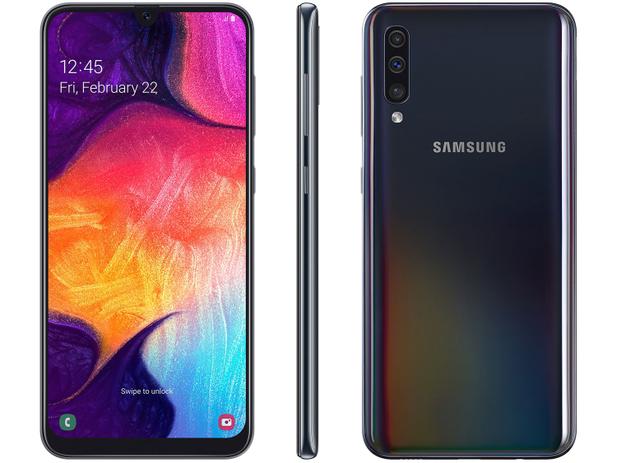 Smartphone Samsung Galaxy A50 128GB Preto 4G - 4GB RAM Tela 6,4” Câm. Tripla + Câm. Selfie 25MP Menor preço em Smartphone Samsung Galaxy A50 128GB Preto 4G - 4GB RAM Tela 6,4” Câm. Tripla + Câm. Selfie 25MP