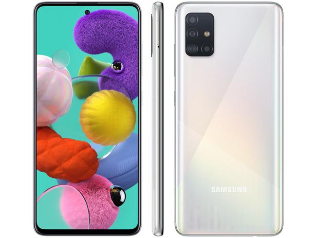 Smartphone Samsung Galaxy A51 128GB Branco 4G - 4GB RAM 6,5” Câm. Quádrupla + Câm. Selfie 32MP