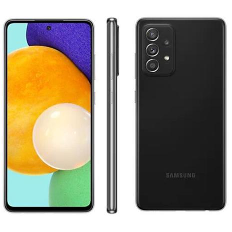 Menor preço em Smartphone Samsung Galaxy A52 128GB - Preto, 5G, Câmera Quadrupla 64MP + Selfie 32MP, RAM 6GB, Tela 6.5"