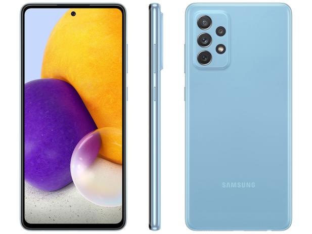 Smartphone Samsung Galaxy A72 128GB Azul 4G - 6GB RAM Tela 6,7” Câm. Quádrupla + Selfie 32MP