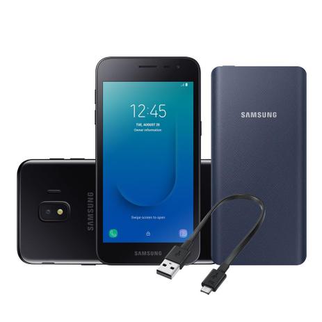 Smartphone Samsung Galaxy J2 Core 16GB Preto + Bateria Externa Samsung 5000mAh Azul Marinho Menor preço em Smartphone Samsung Galaxy J2 Core 16GB Preto + Bateria Externa Samsung 5000mAh Azul Marinho