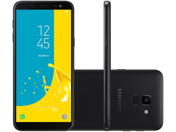 Smartphone Samsung Galaxy J6 32GB Preto 4G - 2GB RAM Tela 5,6” Câm. 13MP + Câm. Selfie 8MP