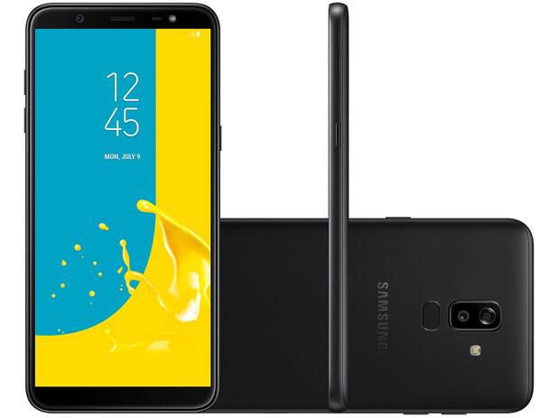 Smartphone Samsung Galaxy J8 64GB Preto 4G - 4GB RAM Tela 6 Cam. Dupla+ Cam. Selfie 16MP