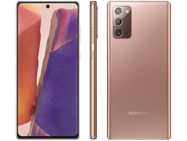 Smartphone Samsung Galaxy Note 20 256GB Mystic - Bronze 8GB RAM Tela 6,7”  Câm. Tripla + Selfie 10MP - Galaxy Note 20 - Magazine Luiza